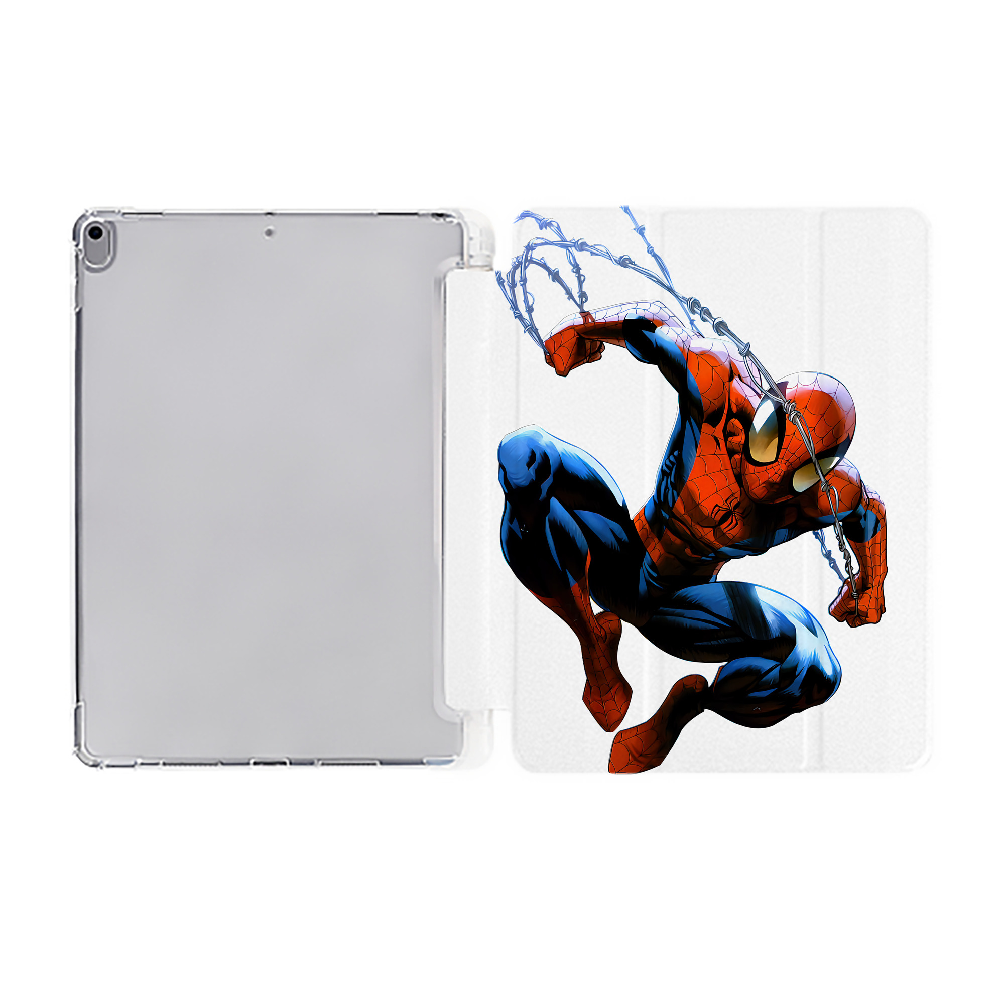 （画像用） Spider Man スパイダーマン IPad ケース ペン収納付き 三つ折りスタンド PUレザー×シリコン 対応機種9.5/10.5/10.9インチ